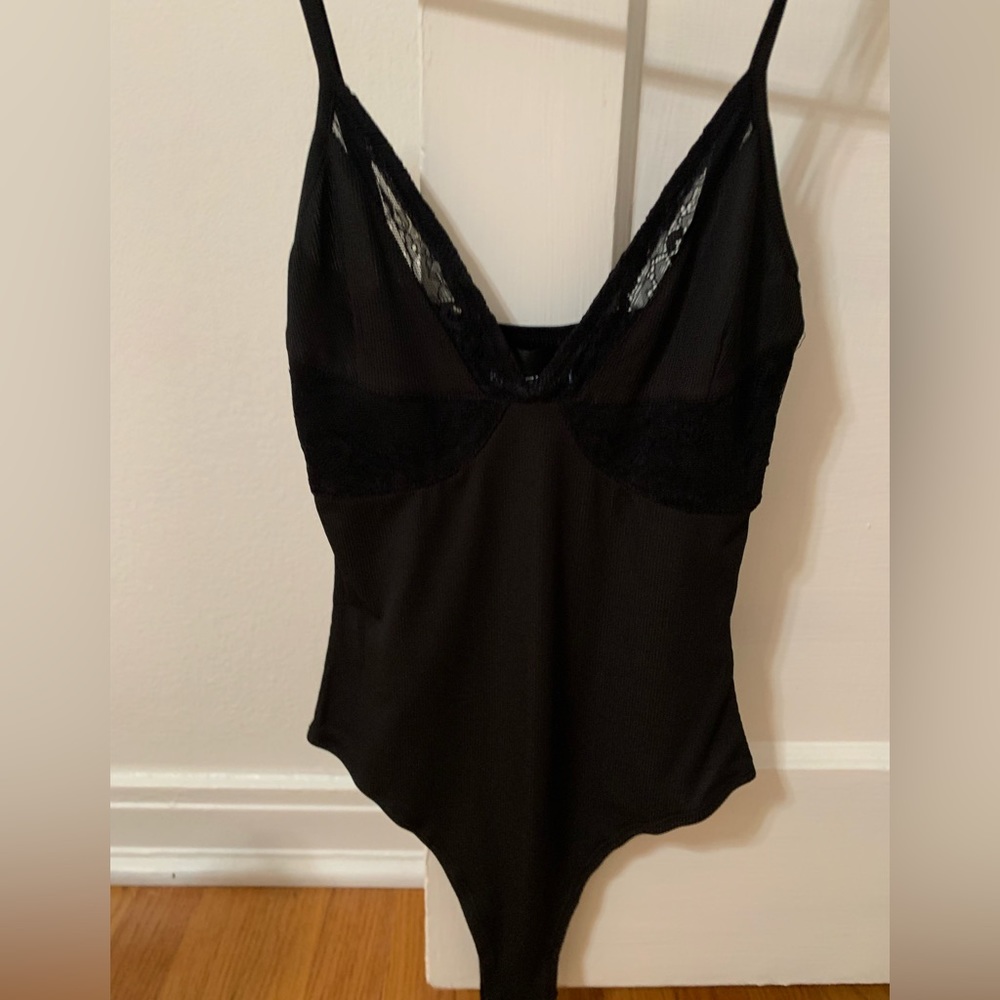 Never Worn Kittenish Wild One Black Lace Bodysuit